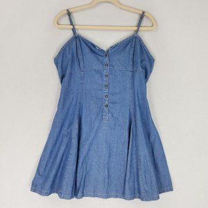 Aeropostale Dress Womens Extra Large Blue Chambray Sleeveless A Line NEW Denim